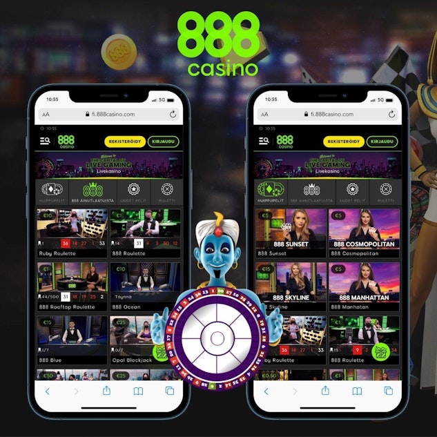 888casinon livekasino mobiililaitteella kuvattuna
