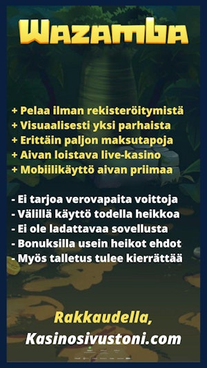 Wazamba Suomi arvostelu lyhyesti