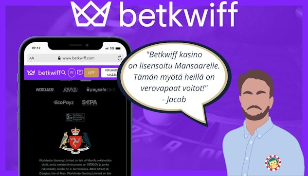Jacob kertoo Betkwiff kasinon lisenssista Suomessa