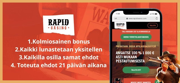 Nain Rapid Casino bonus toimii