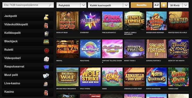 Videoslots tarjoaa yli 7000 pelin valikoiman