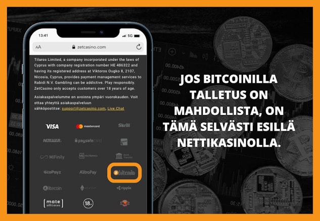Bitcoin talletus kasinolle