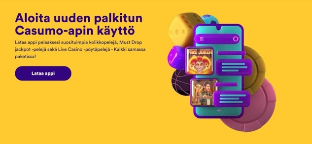 Casumo sovellus on saatavilla vain androidille