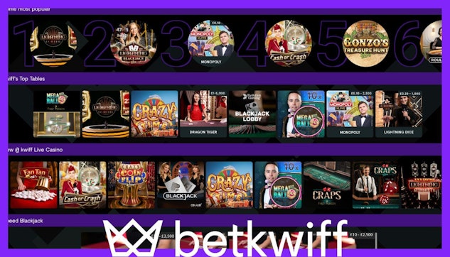 Esittelyssa betkwiff live kasinon valikoima tietokoneella