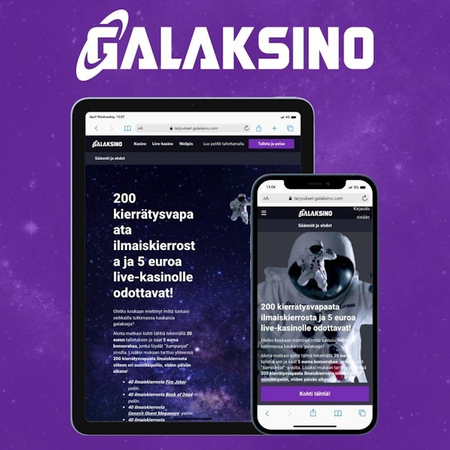 Galaksinon mobiilikasino käytössä eri laitteilla