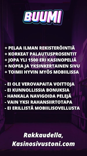 Kasinosivustoni arvostelu buumista lyhyesti