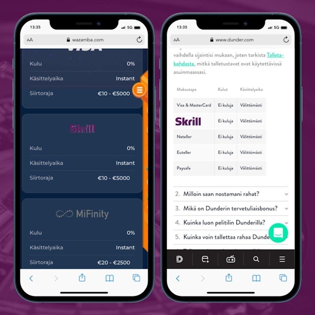 Skrill kotiutukset kasinolle mobiilissa