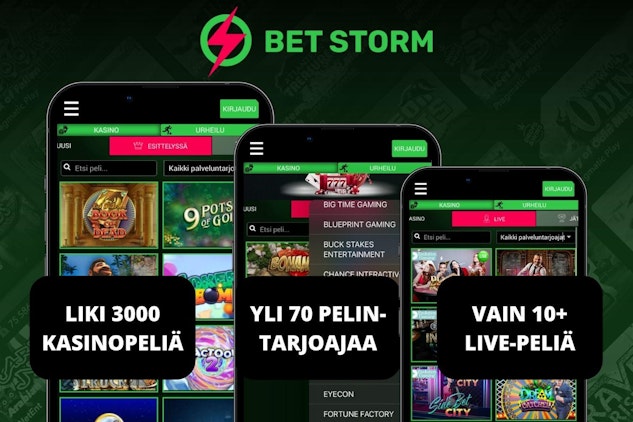 Betstorm casinon pelivalikoima mobiililaitteilla