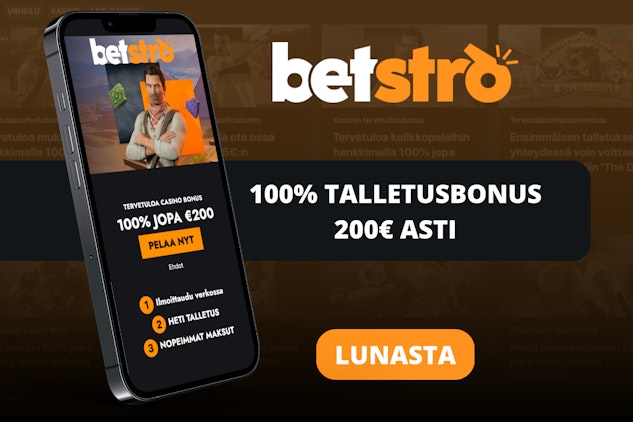 Betstro bonus kasinolle mobiililaitteella ja lunastus painike
