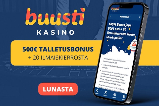 Buusti kasinon bonus mobiililaitteella ja lunastuspainike